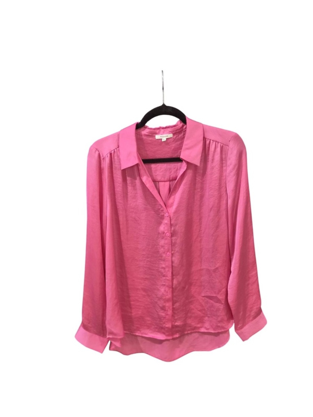Pleione | Vibrant Long Sleeve Pink Blouse | Size Large - Picture 2 of 2